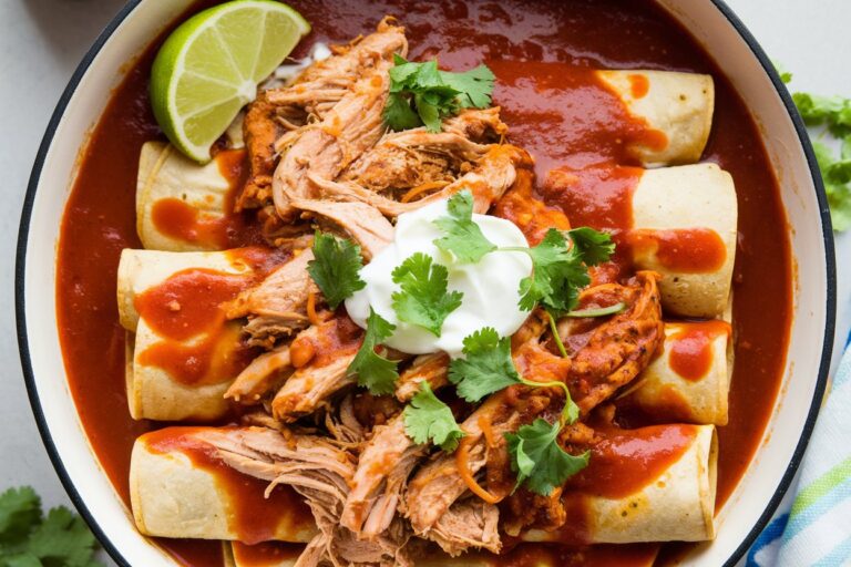 Pulled Chicken Enchilada Bowl with Red Sauce – A Flavor-Packed Weeknight Dinner Dream