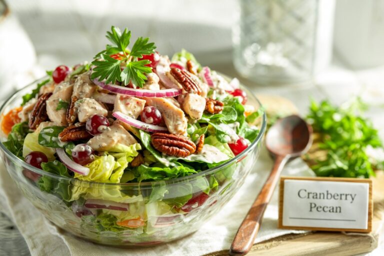 Cranberry Pecan Chicken Salad with Poppy Seed Dressing
