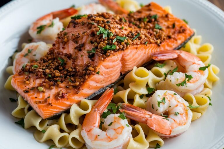 Cajun Salmon & Garlic Butter Shrimp Pasta: A Bold, Flavor-Packed Seafood Feast