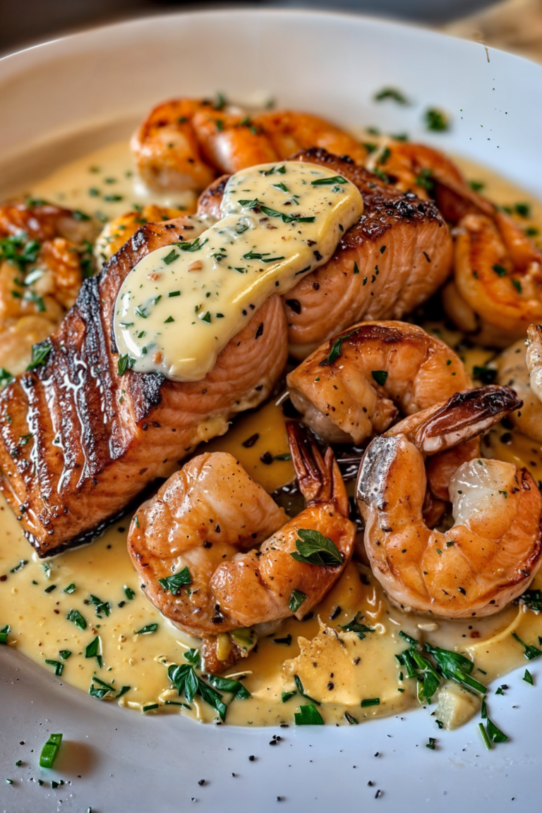 Cajun Shrimp & Salmon with Garlic Cream: A Bold & Flavor-Packed Dinner That Impresses