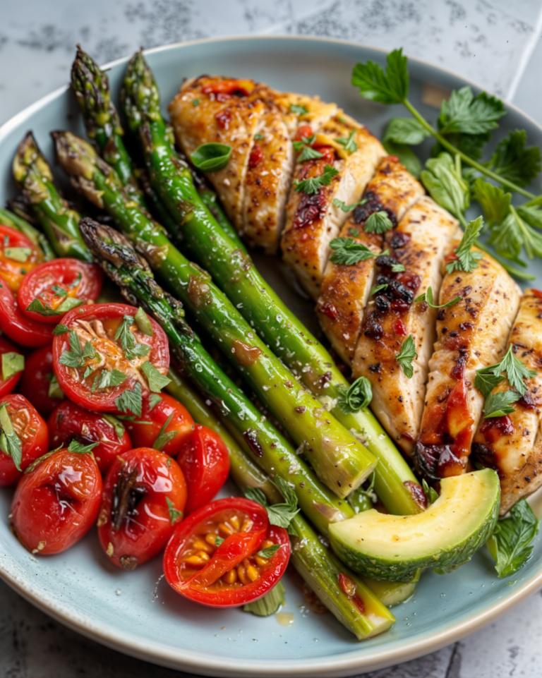 Grilled Chicken with Asparagus and Avocado: A Fresh, Flavor-Packed Meal for Any Season