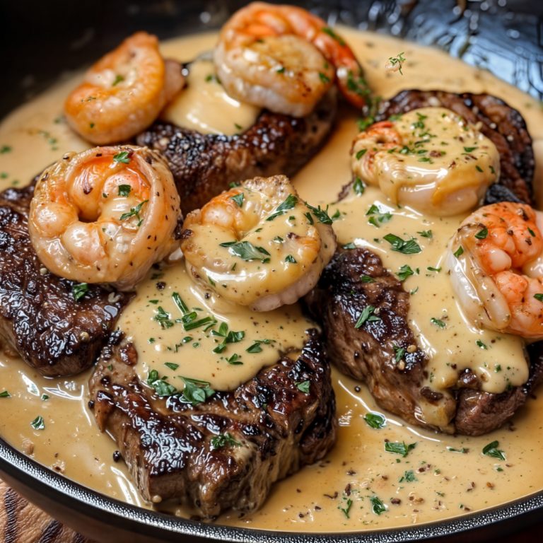 Steak in Creamy Cajun Shrimp Sauce: The Ultimate Surf-and-Turf Indulgence