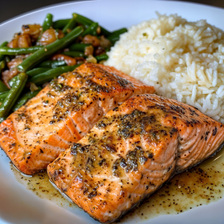 Herb-Crusted Salmon with Green Beans & Rice: A Weeknight Showstopper