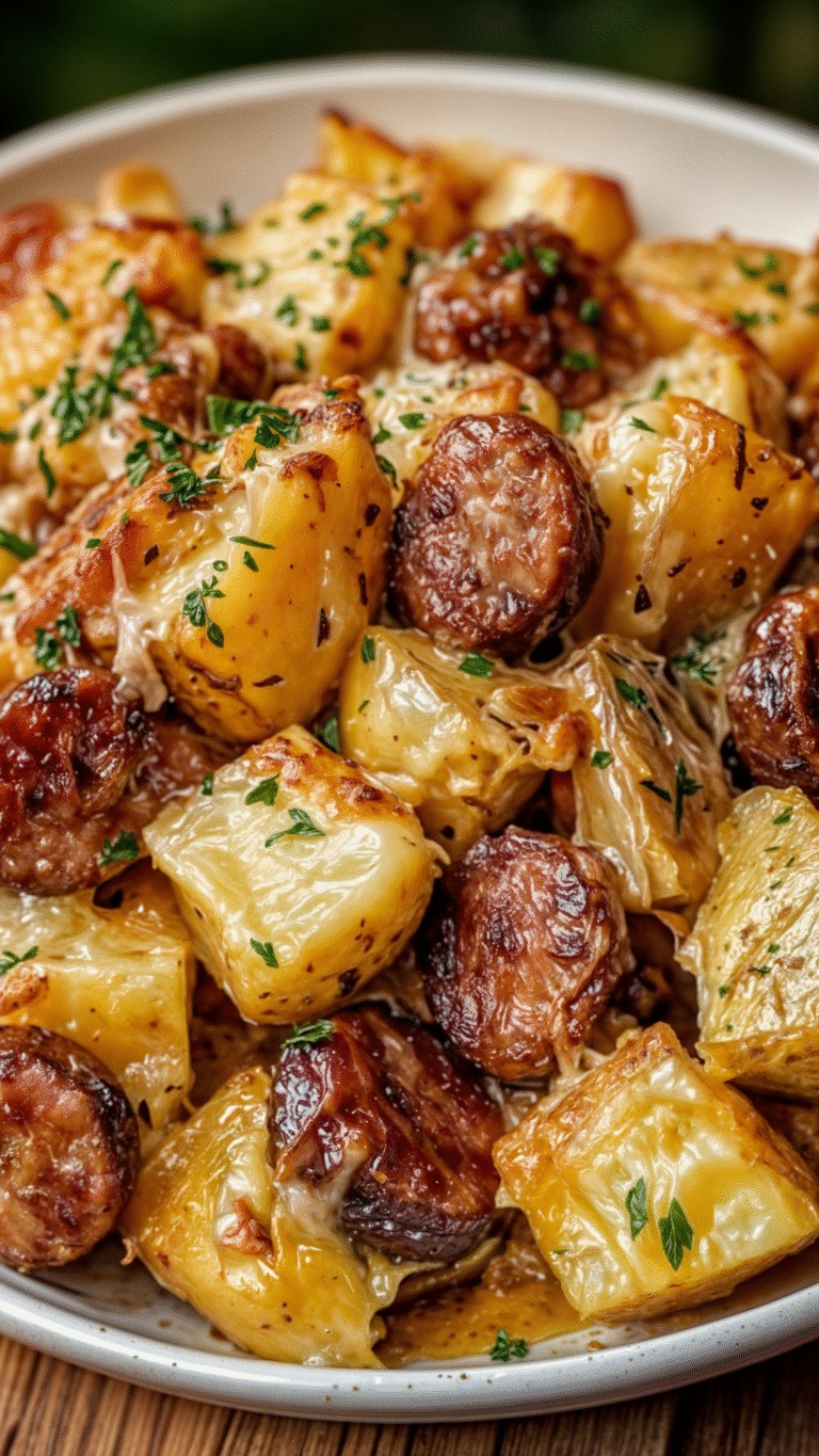 A Hearty One-Pan Sausage & Potato Bake That’s Bursting with Flavor