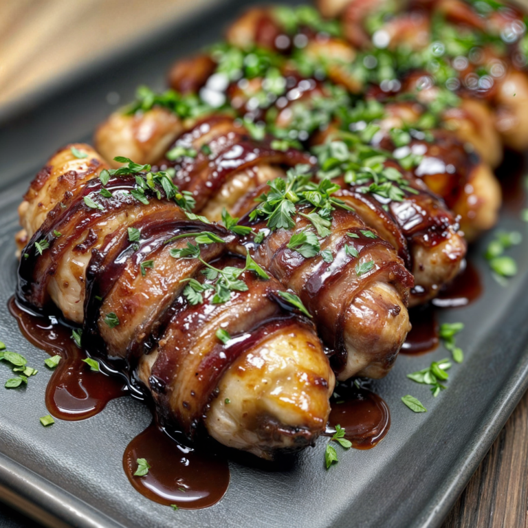 Irresistible Bacon-Wrapped Chicken Bites with BBQ Glaze