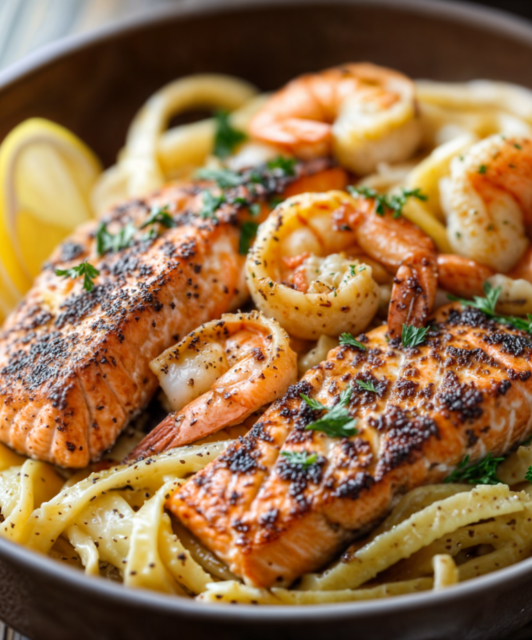 Cajun Salmon & Garlic Butter Shrimp Pasta: A Flavor-Packed Seafood Pasta You’ll Crave Again and Again