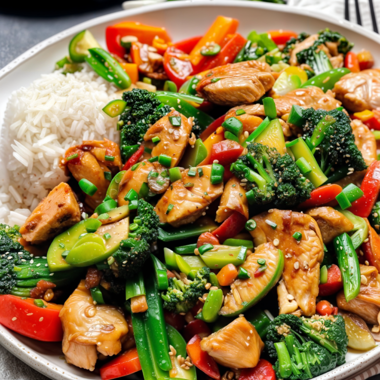 Savory Garlic Chicken Stir-Fry with Veggies and Rice: A Flavor-Packed Weeknight Favorite