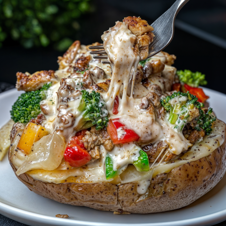 Loaded Jerk Chicken Baked Potato with Jerk Alfredo Sauce: A Bold Fusion You’ll Crave Again and Again