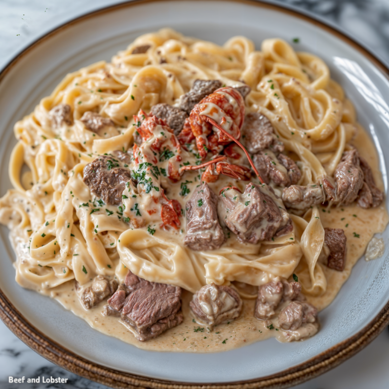 Decadent Beef and Lobster Alfredo: A Luxurious Twist on a Classic Comfort Dish