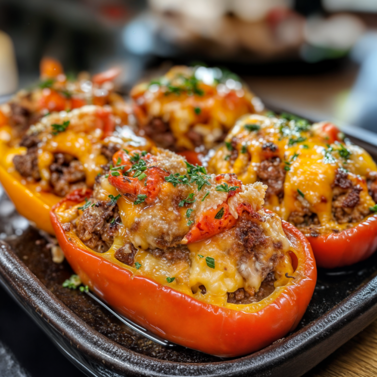 Decadent Surf and Turf Delight: Beef and Lobster Stuffed Peppers