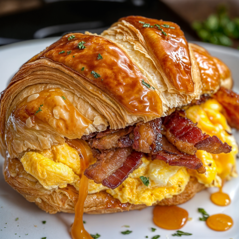 Honey Butter Bacon & Egg Croissant Sandwich – The Ultimate Morning Indulgence