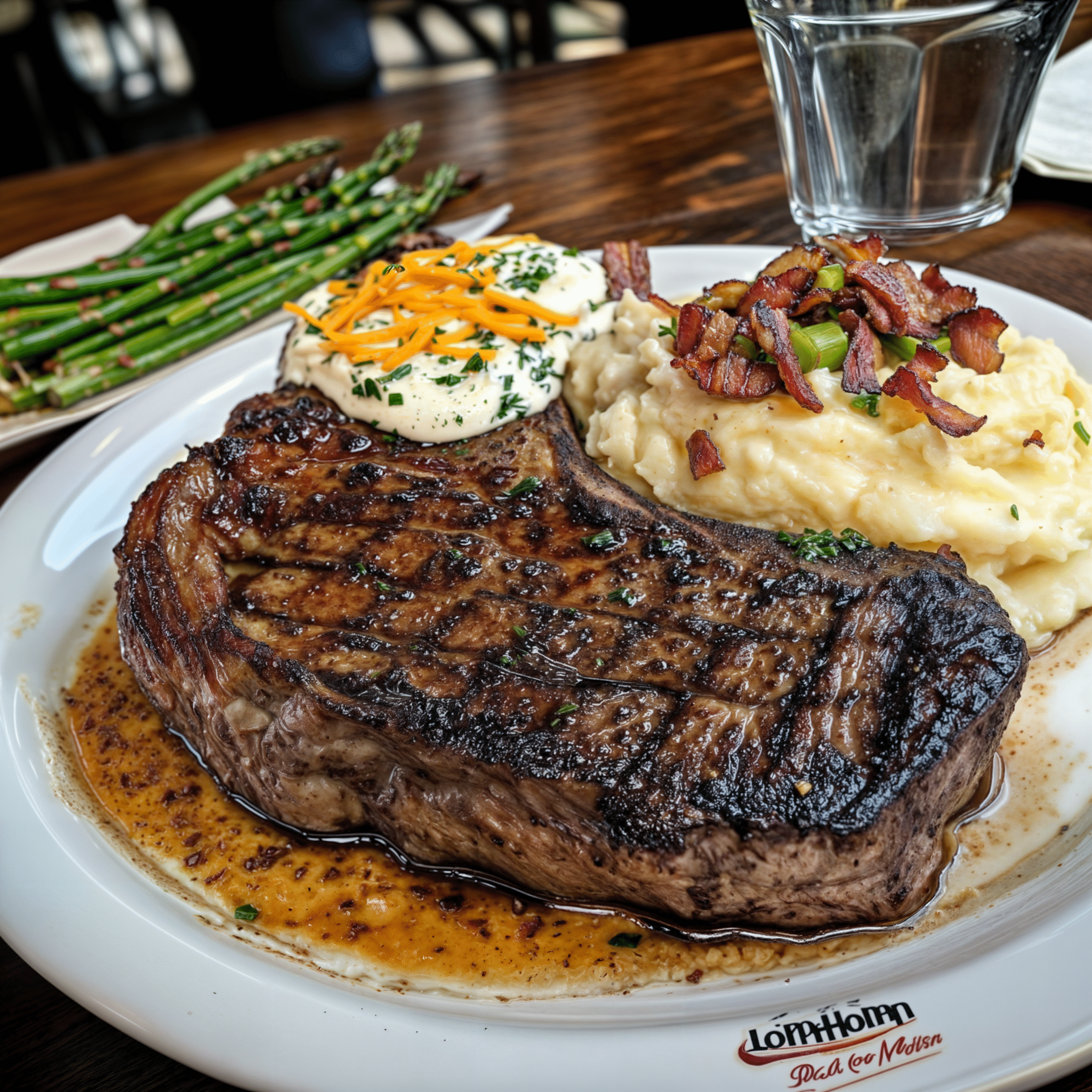 Ribeye Steak with Loaded Mashed Potatoes and Grilled Asparagus: The Ultimate Steakhouse Dinner at Home