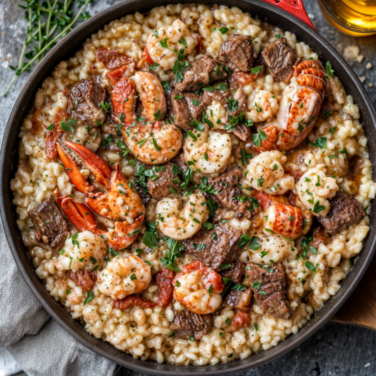 One-Pot Beef & Lobster Risotto – A Luxurious Surf & Turf Experience in One Pan