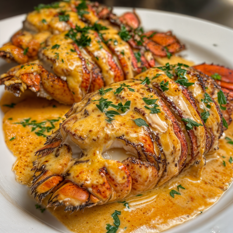 Grilled Lobster Tails with Creamy Garlic Butter Sauce – A Luxurious Yet Simple Seafood Delight