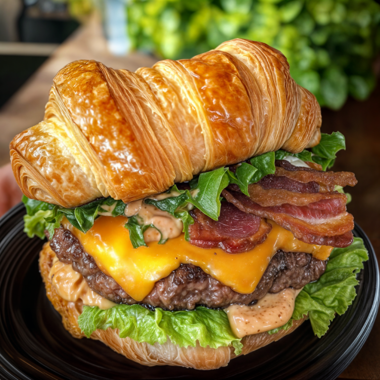 Indulgent Croissant Bacon Cheeseburger Recipe: A Gourmet Twist on a Classic Favorite