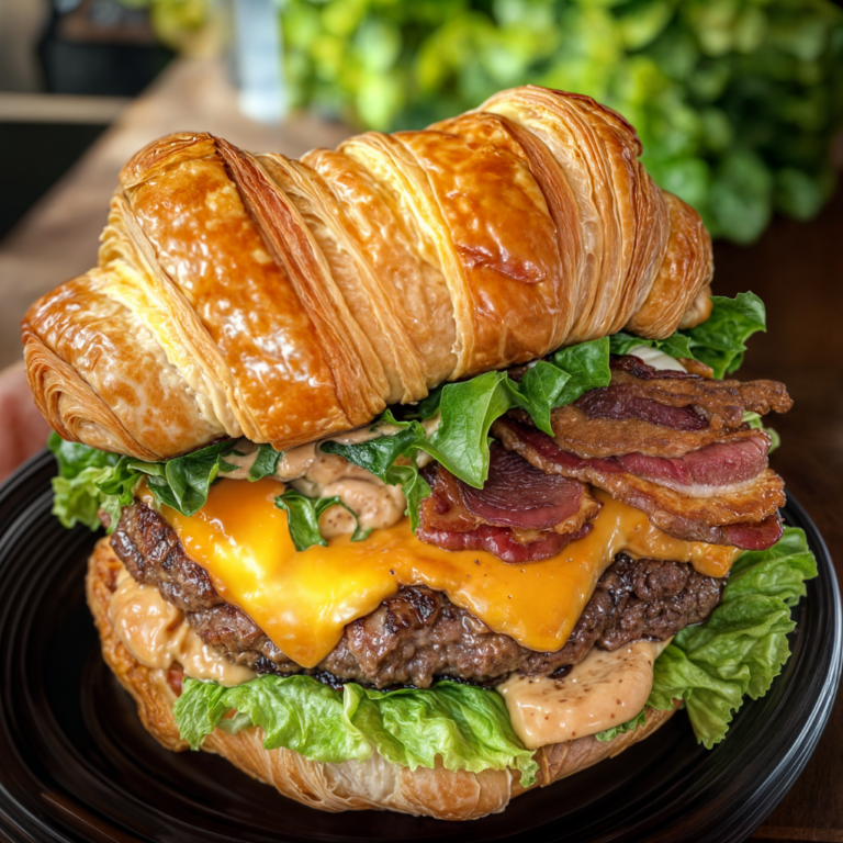 Croissant Bacon Cheeseburger – The Ultimate Gourmet Burger Twist