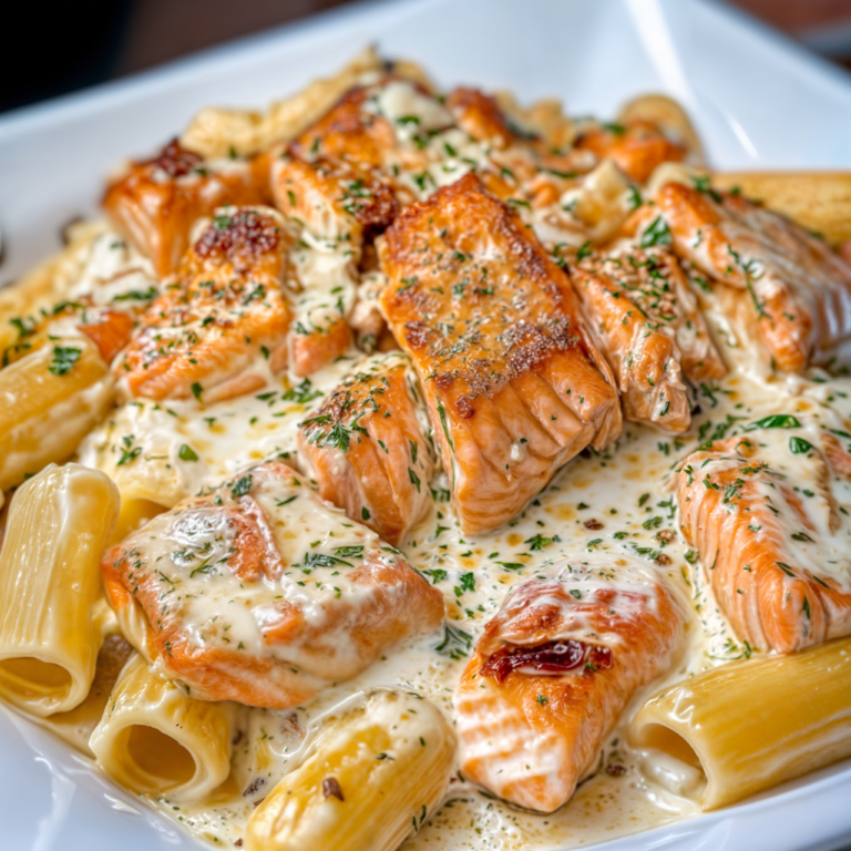 Creamy Salmon Pasta with Rigatoni – A Rich and Satisfying Weeknight Favorite