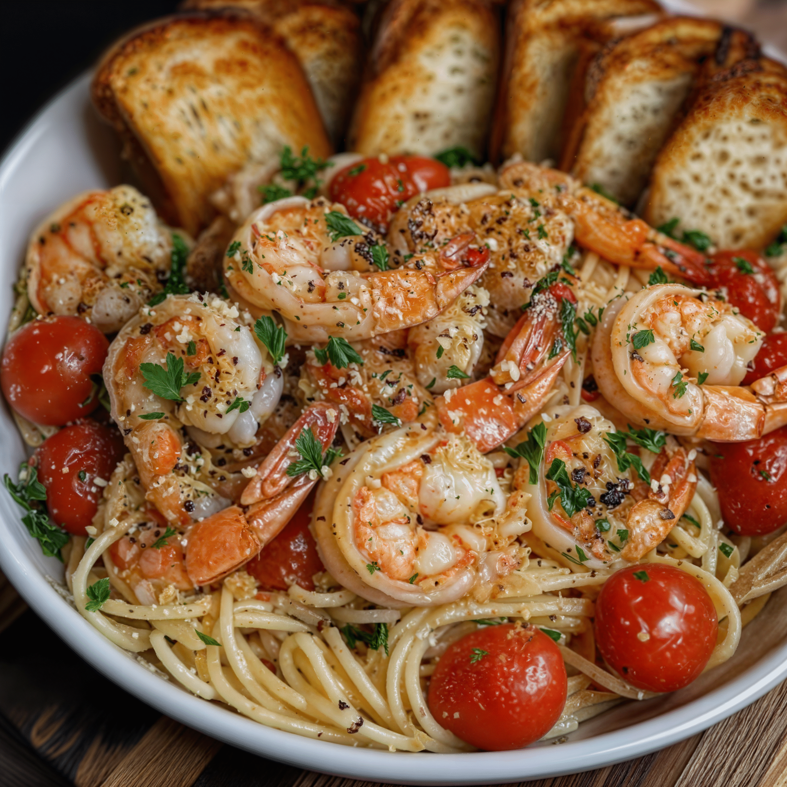 Shrimp Scampi Pasta with Homemade Garlic Bread – A Weeknight Dinner That Tastes Like a Restaurant Classic