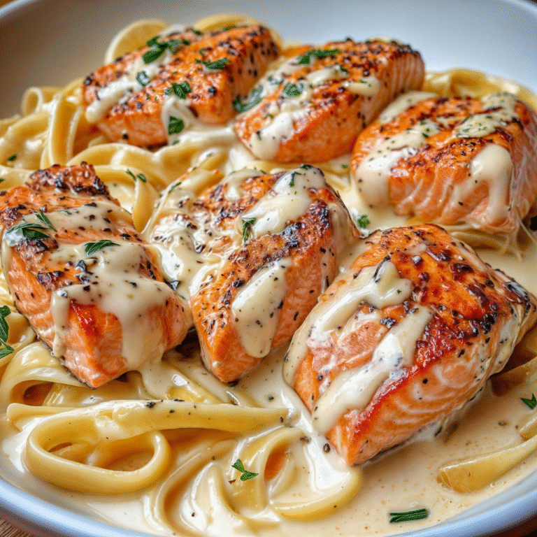 Creamy Garlic Salmon Fettuccine: A Rich, Buttery, Dreamy Delight