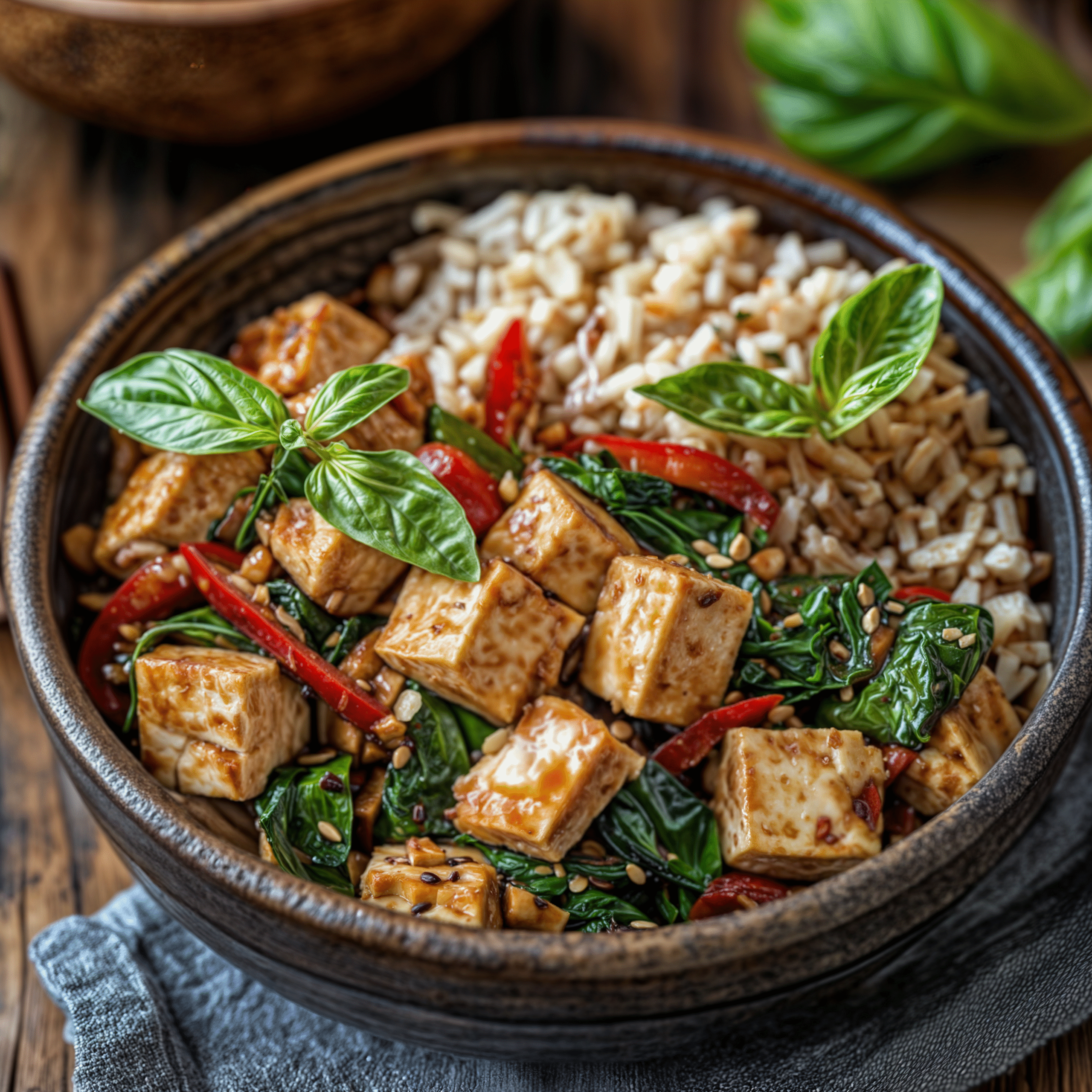Thai Basil Tofu Stir-Fry with Brown Rice: A Flavorful, Healthy Meal You’ll Crave!
