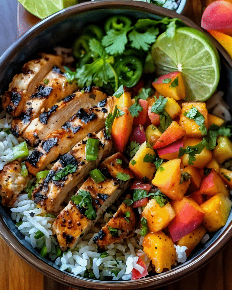 Cilantro-Lime Chicken Bowls with Peach Salsa: A Burst of Fresh Summer Flavor